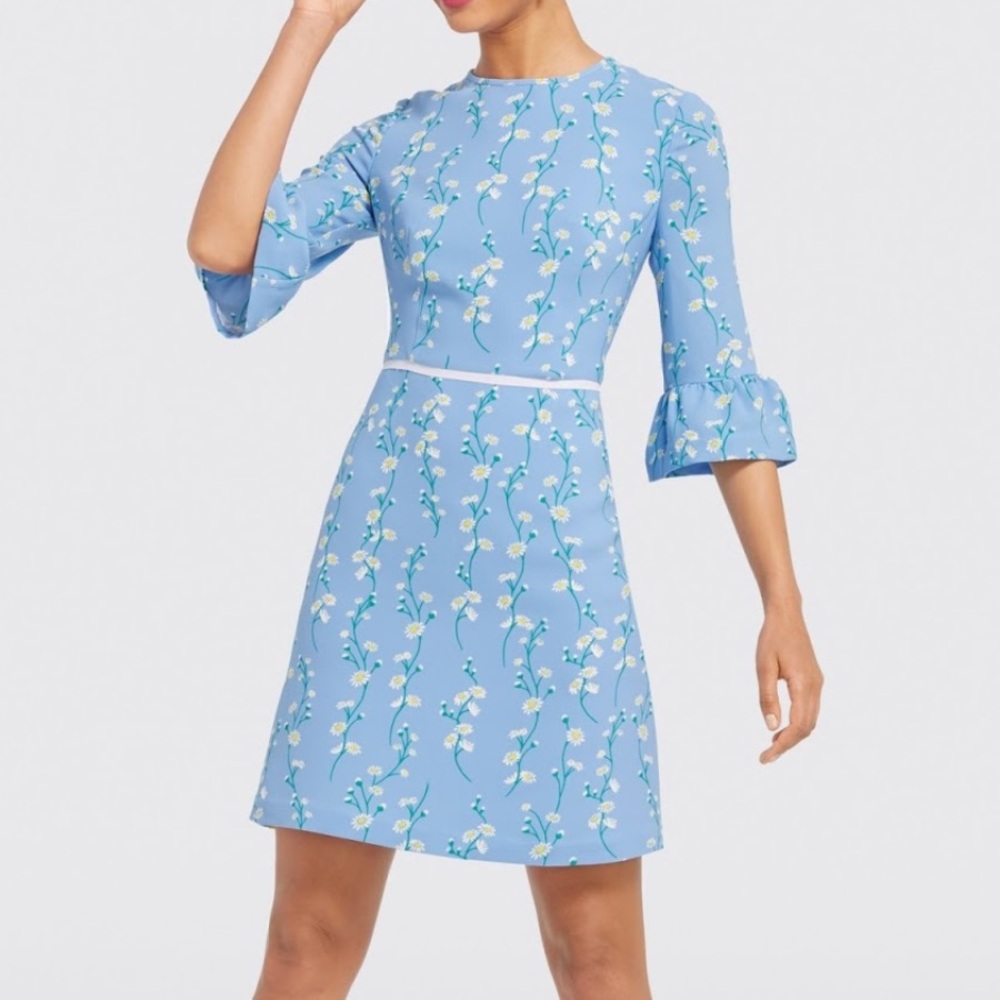 Draper James Light Blue Floral A-Line Dress